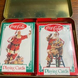 Santa Coca-Cola 90’s Vintage Christmas Collectible Playing Cards Unopened Orig…